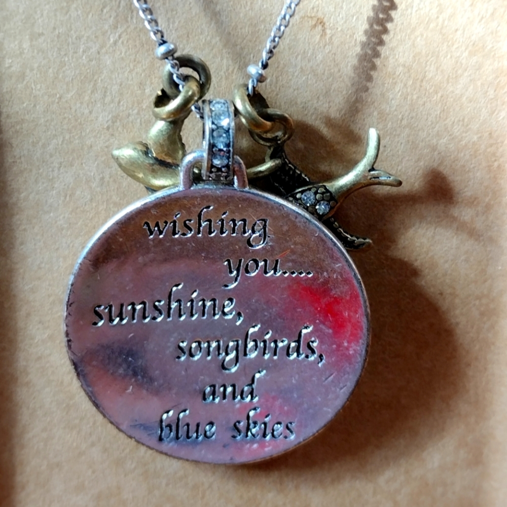 Fossil message pendant necklace